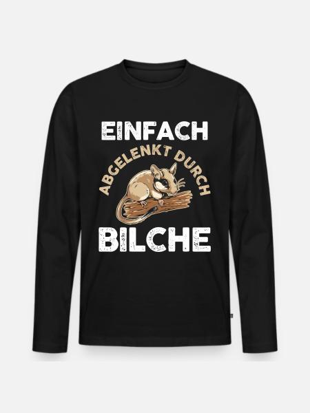 Bilch - Männer Premium Bio Langarmshirt - Schwarz