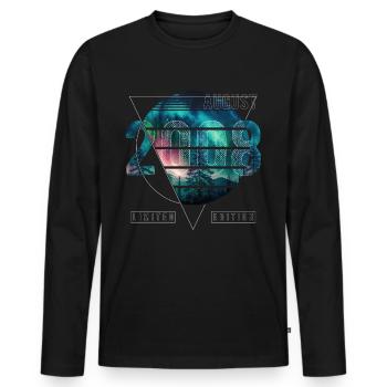 Limited Edition 2008 August Geburtstag Polarlicht - Männer Premium Bio Langarmshirt - Schwarz - Vorne - Nico (187cm)
