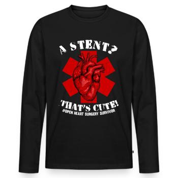 Transplantation cardiaque Chirurgie cardiaque Chirurgie cardiaque Chirurgie cardiaque Bypass - T-shirt manches longues Premium bio Homme - noir - Devant - Nico (187cm)