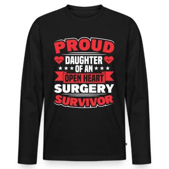 Transplantation cardiaque Chirurgie cardiaque Chirurgie cardiaque Chirurgie cardiaque Bypass - T-shirt manches longues Premium bio Homme - noir - Devant - Nico (187cm)