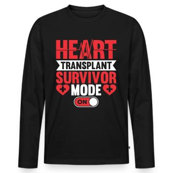 Transplantation cardiaque Chirurgie cardiaque Chirurgie cardiaque Chirurgie cardiaque Bypass - T-shirt manches longues Premium bio Homme - noir - Devant - Nico (187cm)