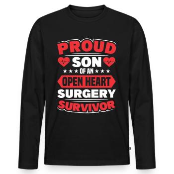 Transplantation cardiaque Chirurgie cardiaque Chirurgie cardiaque Chirurgie cardiaque Bypass - T-shirt manches longues Premium bio Homme - noir - Devant - Nico (187cm)