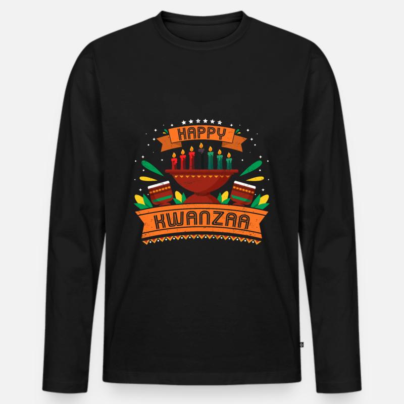 Kwanzaa history Month - Männer Premium Bio Langarmshirt - Schwarz