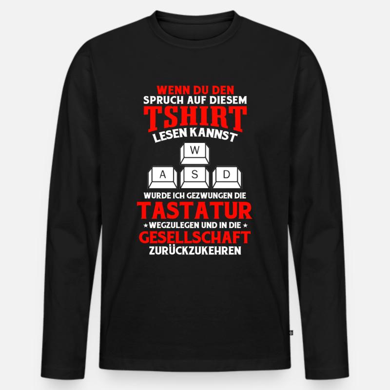 Zocken - Männer Premium Bio Langarmshirt - Schwarz