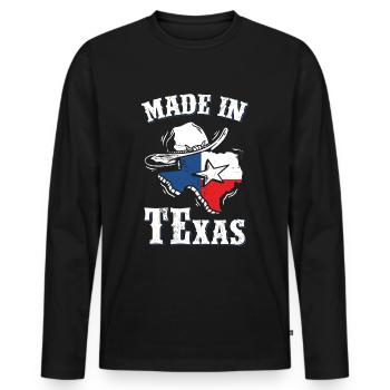 Texas - T-shirt manches longues Premium bio Homme - noir - Devant - Nico (187cm)