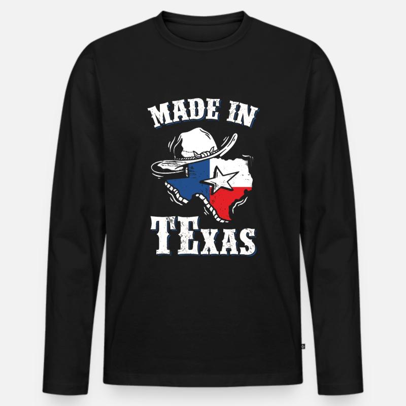 Texas - Männer Premium Bio Langarmshirt - Schwarz