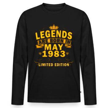 Mai 1983 Geburtstag Mai 1983 Original Mai Geschenk - Männer Premium Bio Langarmshirt - Schwarz - Vorne - Nico (187cm)