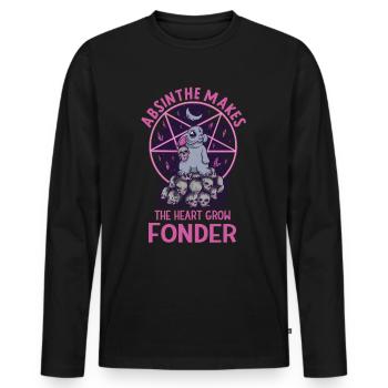 Satan Belzébuth Diable Gothique Pentagramme Mystique - T-shirt manches longues Premium bio Homme - noir - Devant - Nico (187cm)