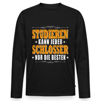 Metallbauer Studieren Schlosser Metallbau - Männer Premium Bio Langarmshirt - Schwarz - Vorne - Nico (187cm)