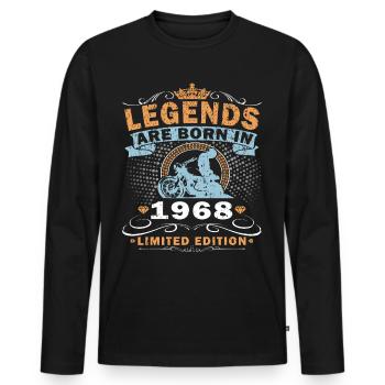 Vintage 1968 Retro Motorrad Geburtstagsgeschenk - Männer Premium Bio Langarmshirt - Schwarz - Vorne - Nico (187cm)