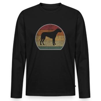Rétro Rhodesian Ridgeback Sunset - T-shirt manches longues Premium bio Homme - noir - Devant - Nico (187cm)