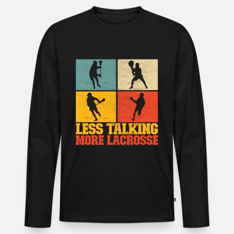 Lacrosse - Männer Premium Bio Langarmshirt - Schwarz