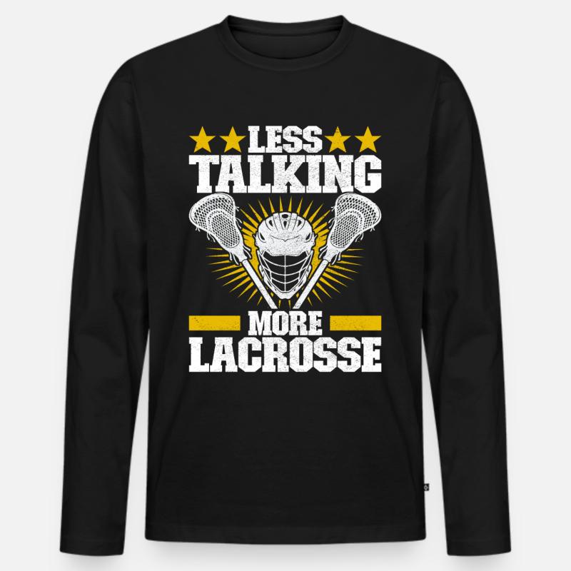 Lacrosse - Männer Premium Bio Langarmshirt - Schwarz