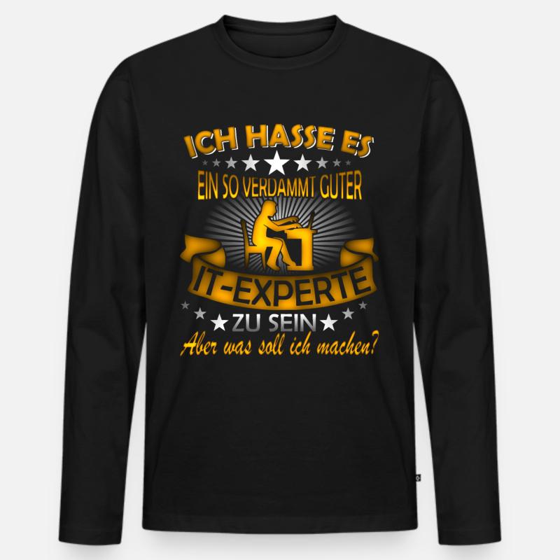 IT-Experte - Männer Premium Bio Langarmshirt - Schwarz