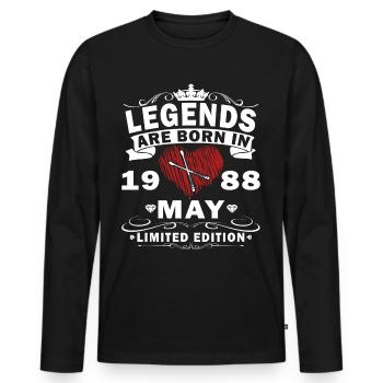 Mai 1988 Gift Drums Drummer - T-shirt manches longues Premium bio Homme - noir - Devant - Nico (187cm)