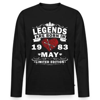 Mai 1983 Présent Drums Drummer - T-shirt manches longues Premium bio Homme - noir - Devant - Nico (187cm)