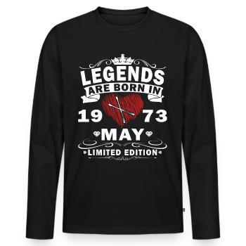 Mai 1973 Gift Drums Drummer - T-shirt manches longues Premium bio Homme - noir - Devant - Nico (187cm)