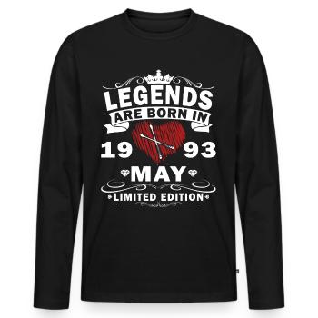 Mai 1993 Gift Drums Drummer - T-shirt manches longues Premium bio Homme - noir - Devant - Nico (187cm)