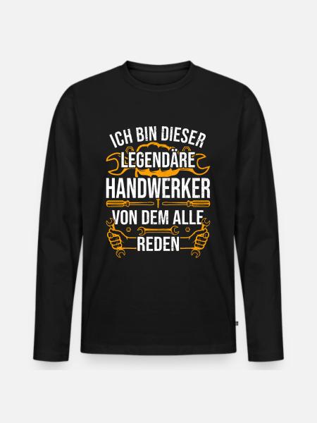 Handwerker Ich bin dieser legendäre Handwerker - Männer Premium Bio Langarmshirt - Schwarz