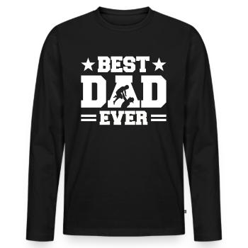 Best Dad Ever - Men's Premium Organic Long Sleeve Shirt - black - Front - Nico (187cm)