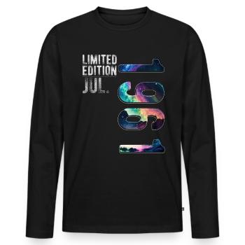 Limited Edition 1961 Juli Geburtstag Nordlichter - Männer Premium Bio Langarmshirt - Schwarz - Vorne - Nico (187cm)