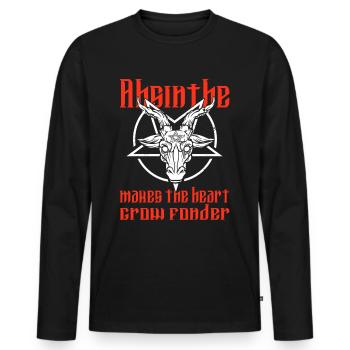 Satan Belzébuth Diable Gothique Pentagramme Mystique - T-shirt manches longues Premium bio Homme - noir - Devant - Nico (187cm)