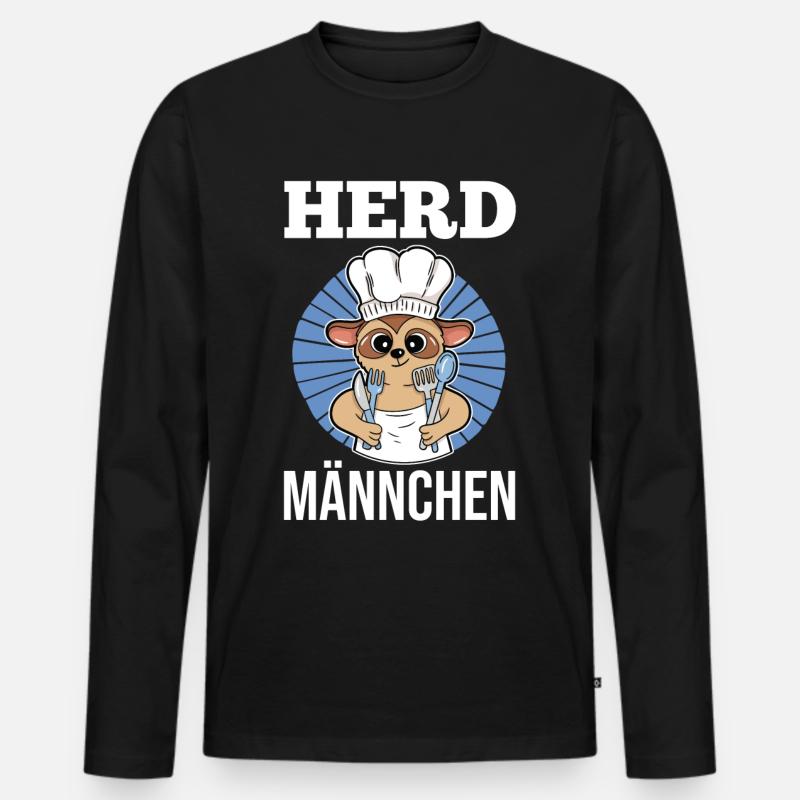 Erdmännchen Herdmännchen - Männer Premium Bio Langarmshirt - Schwarz