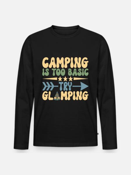 Glamping Glamper - Männer Premium Bio Langarmshirt - Schwarz