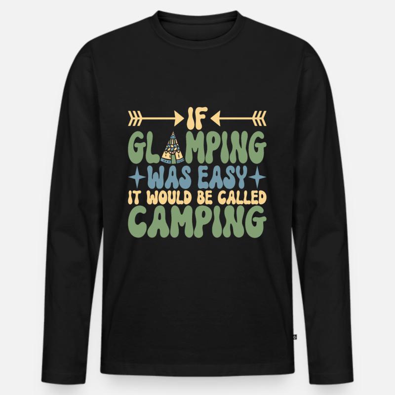 Glamping Glamper - Männer Premium Bio Langarmshirt - Schwarz