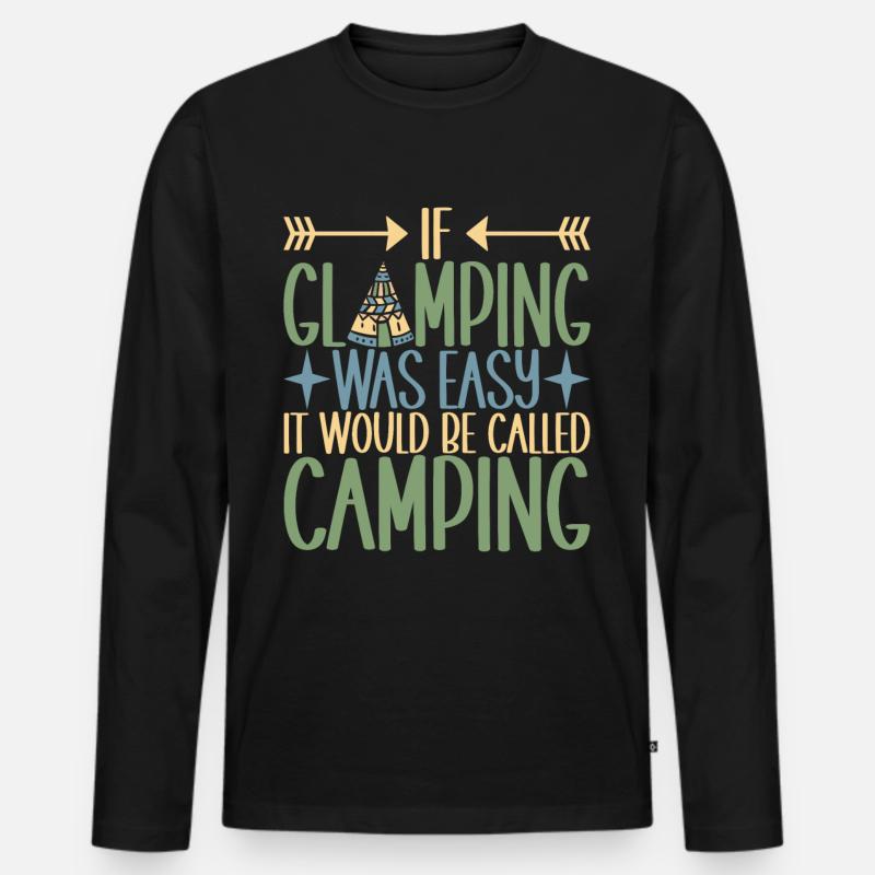 Glamping Glamper - Männer Premium Bio Langarmshirt - Schwarz