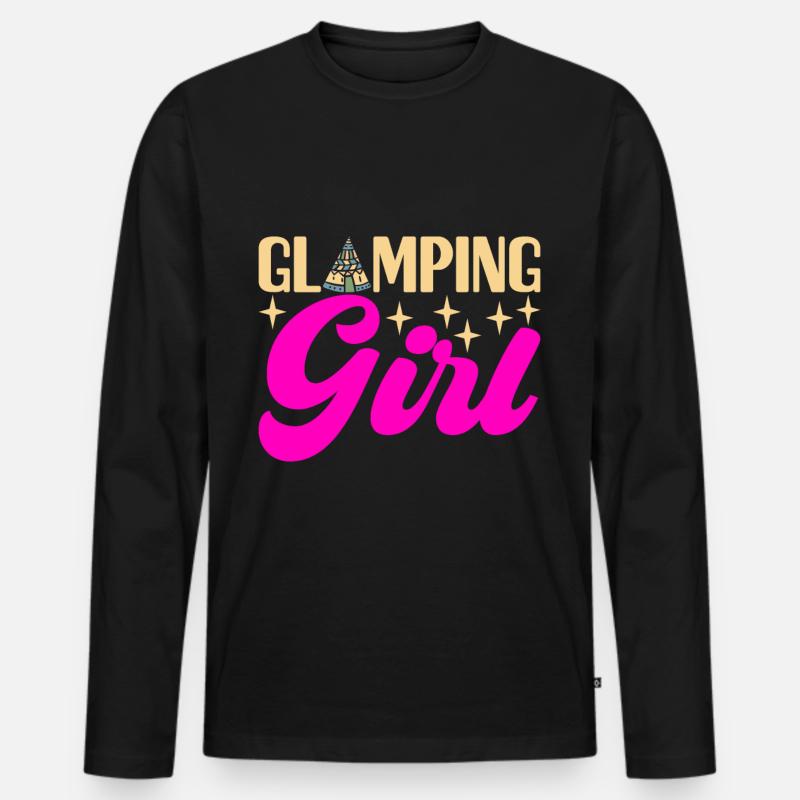 Glamping Glamper - Männer Premium Bio Langarmshirt - Schwarz