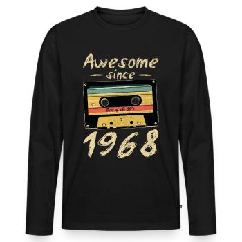 1968 Anniversaire 1968 Né Cadeau d’anniversaire - T-shirt manches longues Premium bio Homme - noir - Devant - Nico (187cm)