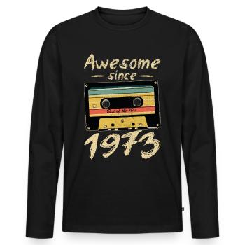 1973 Anniversaire 1973 Né Cadeau d’anniversaire - T-shirt manches longues Premium bio Homme - noir - Devant - Nico (187cm)