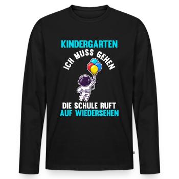 Schulkind Schulbeginn Erste Klasse Astronaut Einsc - Männer Premium Bio Langarmshirt - Schwarz - Vorne - Nico (187cm)
