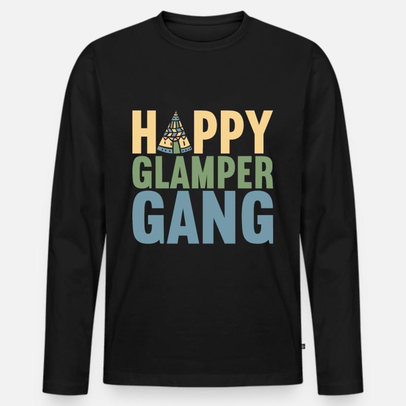 Glamping Glamper - Männer Premium Bio Langarmshirt - Schwarz