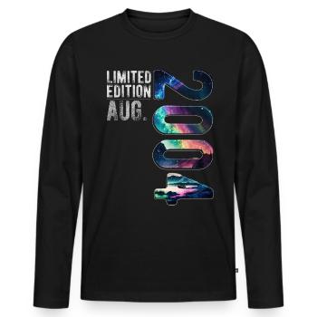 Édition Limitée 2004 Août Anniversaire Aurores boréales - T-shirt manches longues Premium bio Homme - noir - Devant - Nico (187cm)