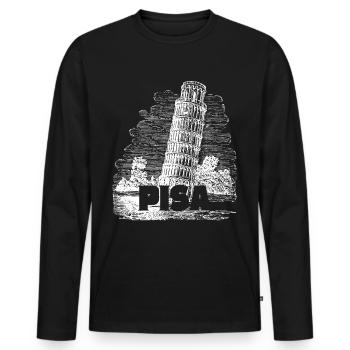 Pisa Florence The Leaning Tower Pisa Souvenir Retro - Men's Premium Organic Long Sleeve Shirt - black - Front - Nico (187cm)