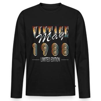 1988 Mai 1988 Jubilé Mai 1988 Mai - T-shirt manches longues Premium bio Homme - noir - Devant - Nico (187cm)