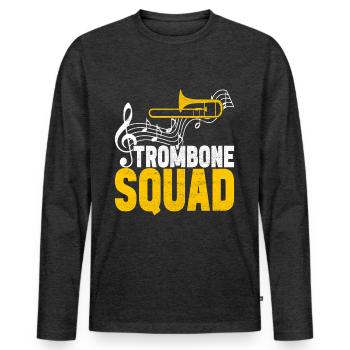 Posaune Trombone - T-shirt manches longues Premium bio Homme - anthracite chiné - Devant - Nico (187cm)