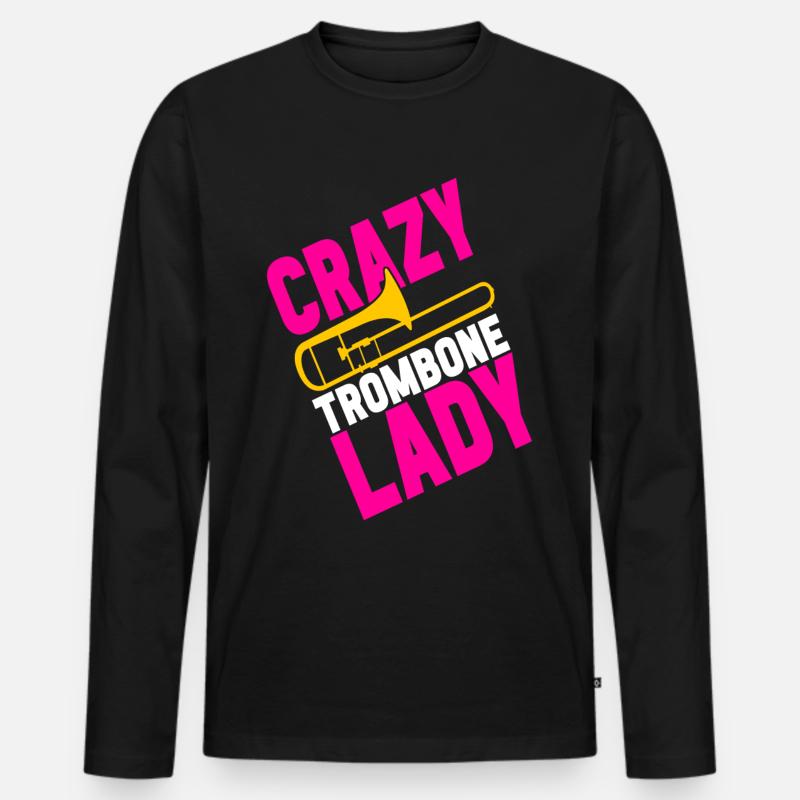 Posaune Trombone - Männer Premium Bio Langarmshirt - Schwarz
