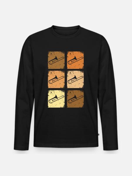 Posaune Trombone - Men's Premium Organic Long Sleeve Shirt - black