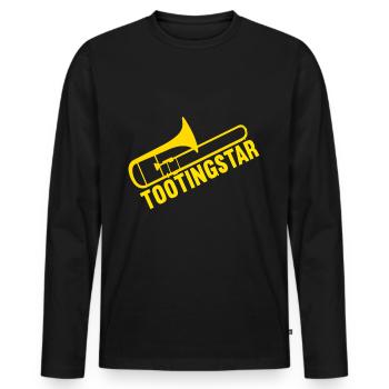 Posaune Trombone - T-shirt manches longues Premium bio Homme - noir - Devant - Nico (187cm)