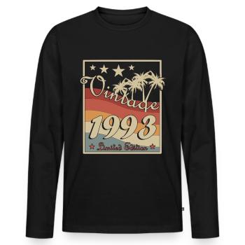 1993 - Né en 1993 - Construit en 1993 - T-shirt manches longues Premium bio Homme - noir - Devant - Nico (187cm)