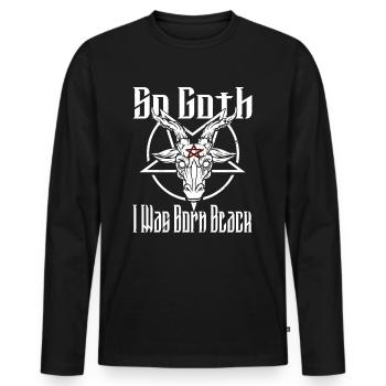 Satan Belzébuth Diable Gothique Pentagramme Mystique - T-shirt manches longues Premium bio Homme - noir - Devant - Nico (187cm)