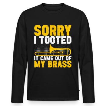 Posaune Trombone - T-shirt manches longues Premium bio Homme - noir - Devant - Nico (187cm)