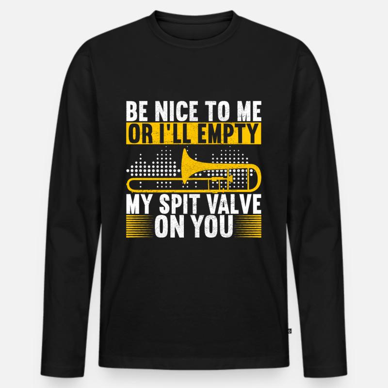 Posaune Trombone - Männer Premium Bio Langarmshirt - Schwarz