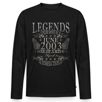 Geschenk Juni 2003 Jubiläum Juni 2003. Juni 2003 - Männer Premium Bio Langarmshirt - Schwarz - Vorne - Nico (187cm)