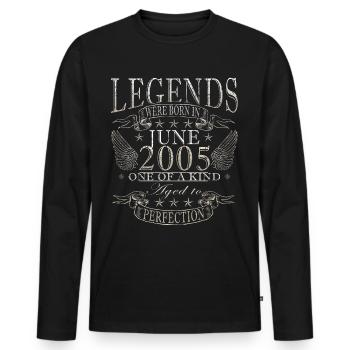 Juni 2005 Geburtstag Vintage Sprüche - Männer Premium Bio Langarmshirt - Schwarz - Vorne - Nico (187cm)