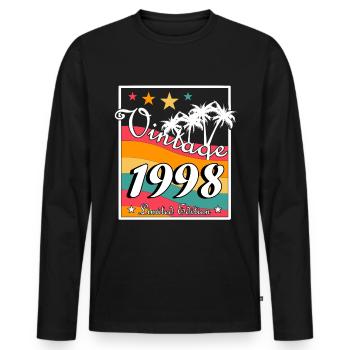 Anniversaire Année de naissance 1998 Millésime Année de naissance 1998 - T-shirt manches longues Premium bio Homme - noir - Devant - Nico (187cm)