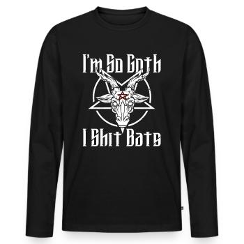 Satan Belzébuth Diable Gothique Pentagramme Mystique - T-shirt manches longues Premium bio Homme - noir - Devant - Nico (187cm)